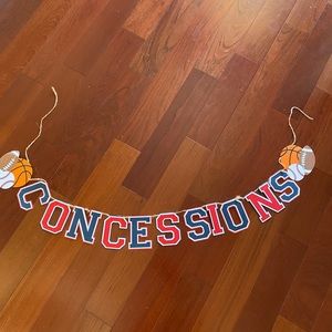 “Concessions” party banner! Excellent 🏈🏀⚾️
